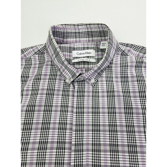 Calvin Klein Extreme Slim Fit Size 15.5 34-35 Hidden Buttons Button Down Shirt - Picture 1 of 11